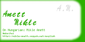 anett mikle business card